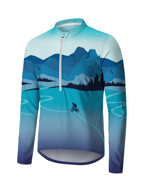 Orionride Mountain Biking Long Sleeve Half Zipper Mountain Bike Jersey sold by Orionride