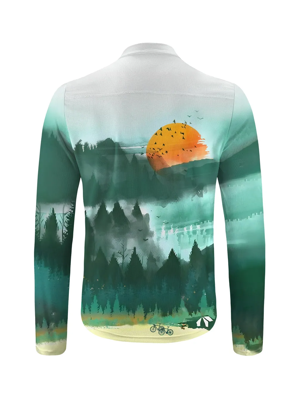 Orionride Misty Morning Long Sleeve Half Zipper Mountain Bike Jersey sold by Orionride product image thumbnail 2