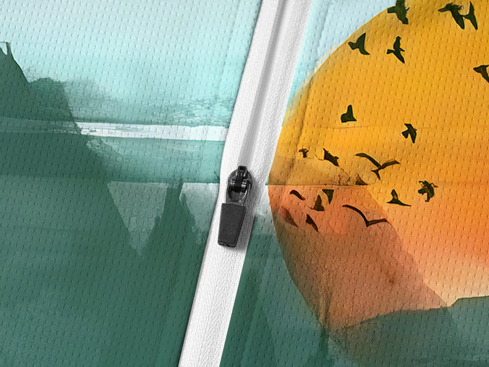 Orionride Misty Morning Long Sleeve Half Zipper Mountain Bike Jersey sold by Orionride product image thumbnail 4