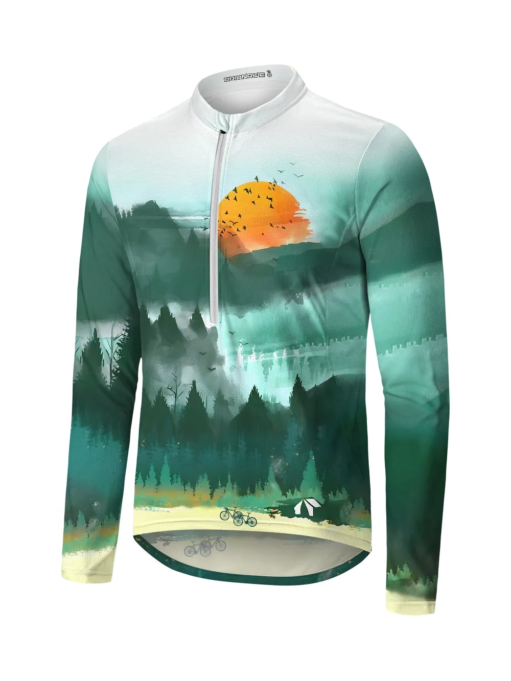 Orionride Misty Morning Long Sleeve Half Zipper Mountain Bike Jersey sold by Orionride