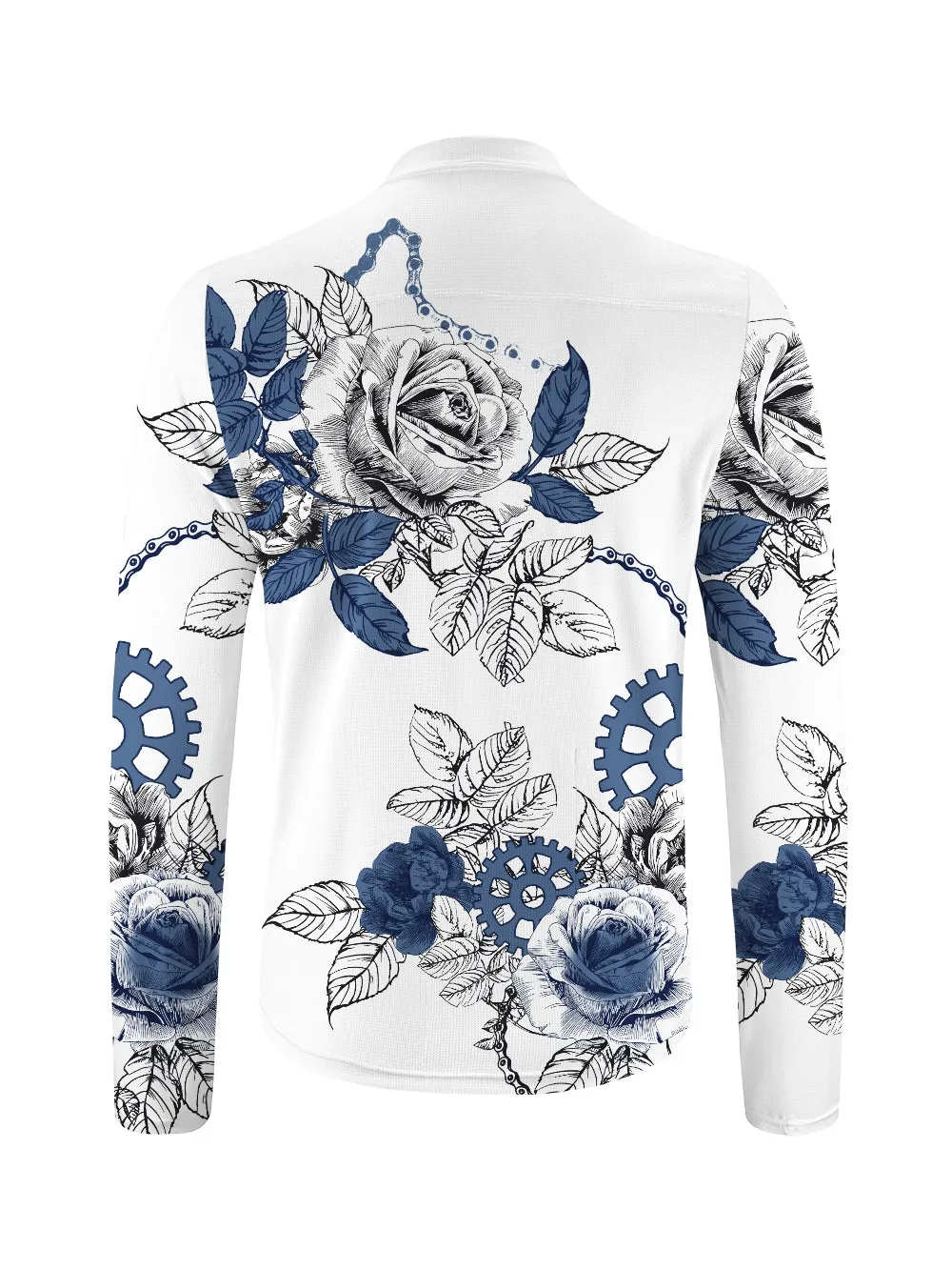 Orionride Blooming Roses Long Sleeve Half Zipper Mountain Bike Jersey sold by Orionride product image thumbnail 2