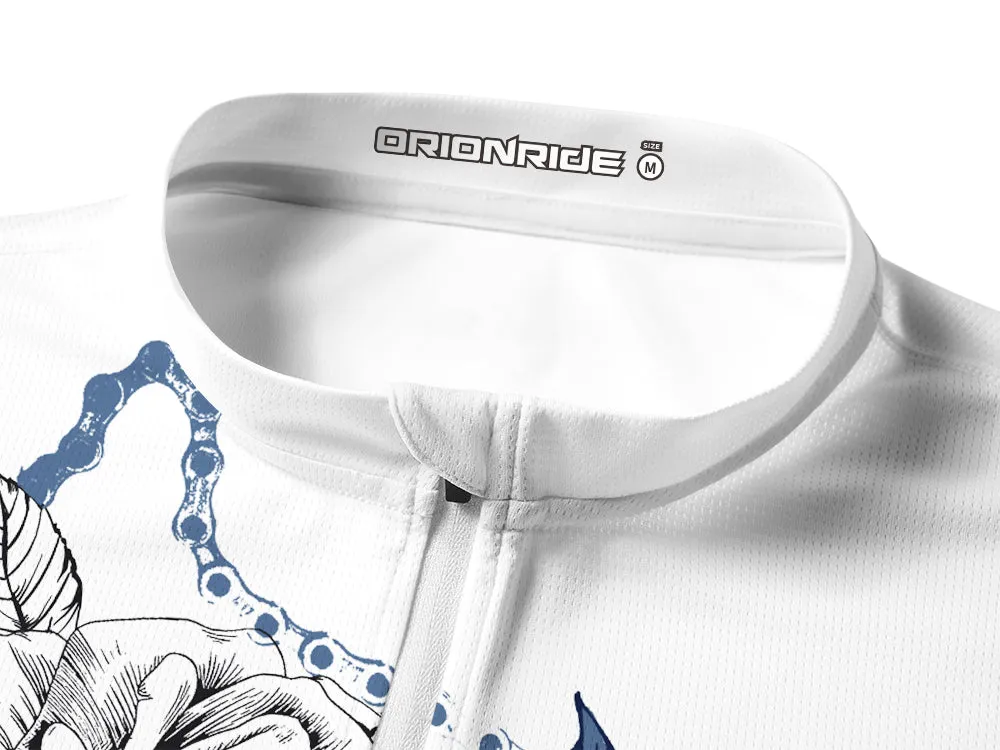 Orionride Blooming Roses Long Sleeve Half Zipper Mountain Bike Jersey sold by Orionride product image thumbnail 3