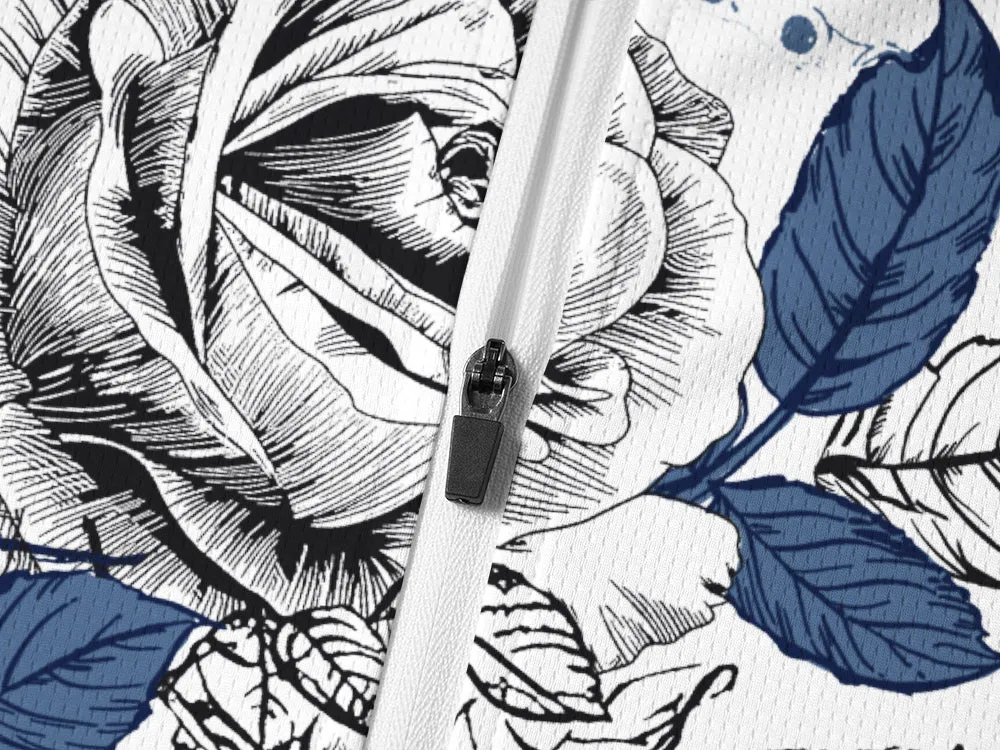 Orionride Blooming Roses Long Sleeve Half Zipper Mountain Bike Jersey sold by Orionride product image thumbnail 4