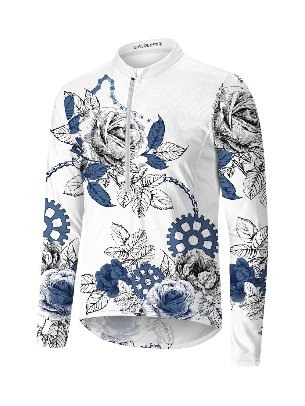 Orionride Blooming Roses Long Sleeve Half Zipper Mountain Bike Jersey sold by Orionride