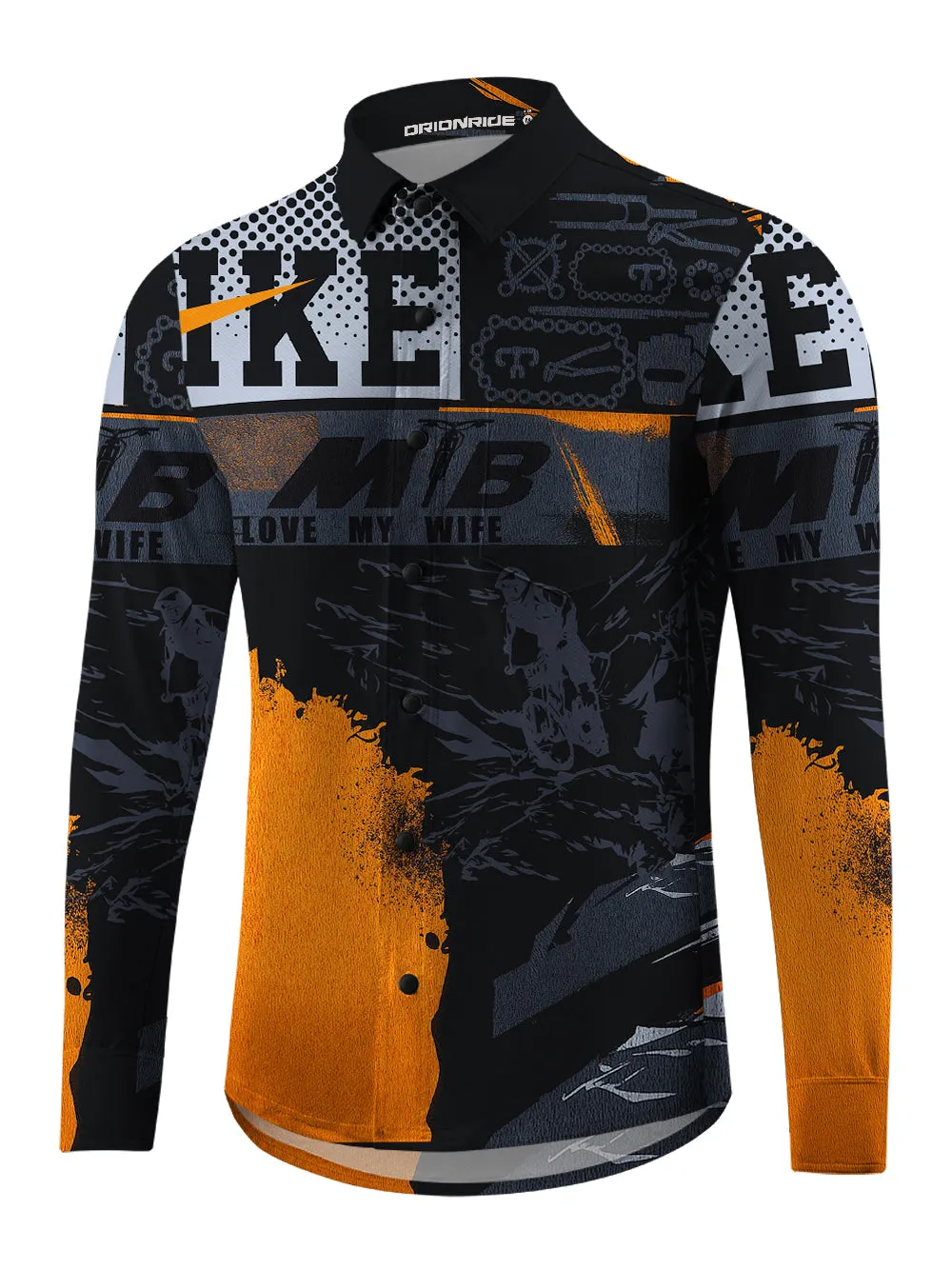 Orionride Determination To Ride Men's Stretchy Breathable Long Sleeve Gravel Shirt sold by Orionride product image thumbnail 2