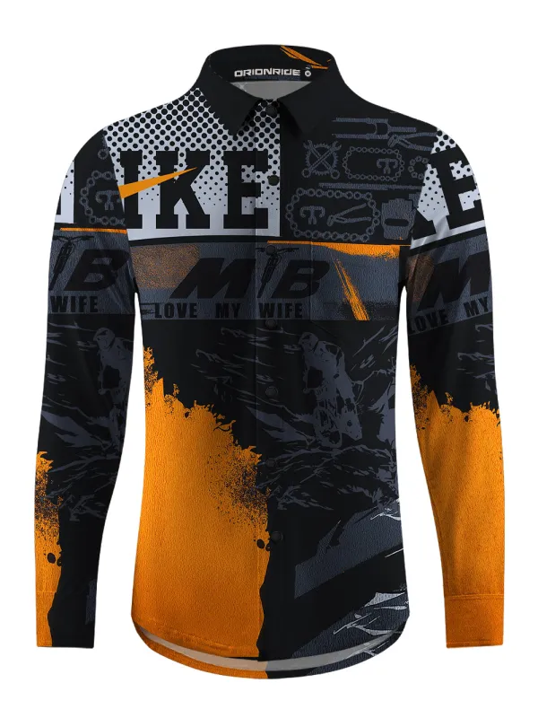 Orionride Determination To Ride Men's Stretchy Breathable Long Sleeve Gravel Shirt sold by Orionride