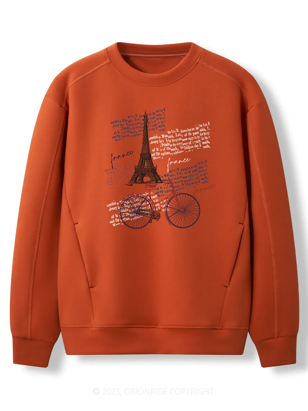 Orionride Tour Around The Eiffel Tower Women's Long Sleeve Bike Sweatshirt sold by Orionride