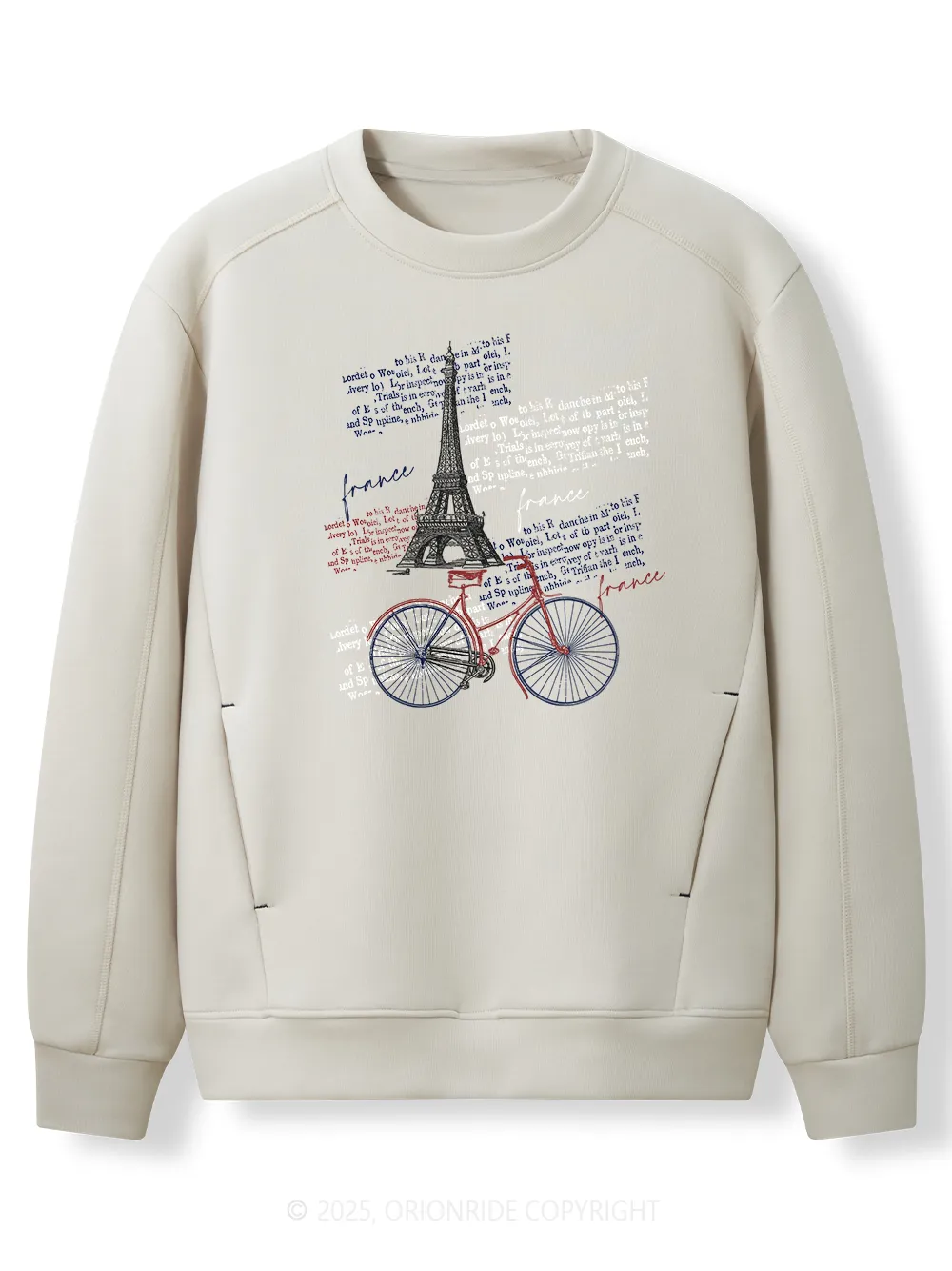 Orionride Tour Around The Eiffel Tower Women's Long Sleeve Bike Sweatshirt sold by Orionride product image thumbnail 3