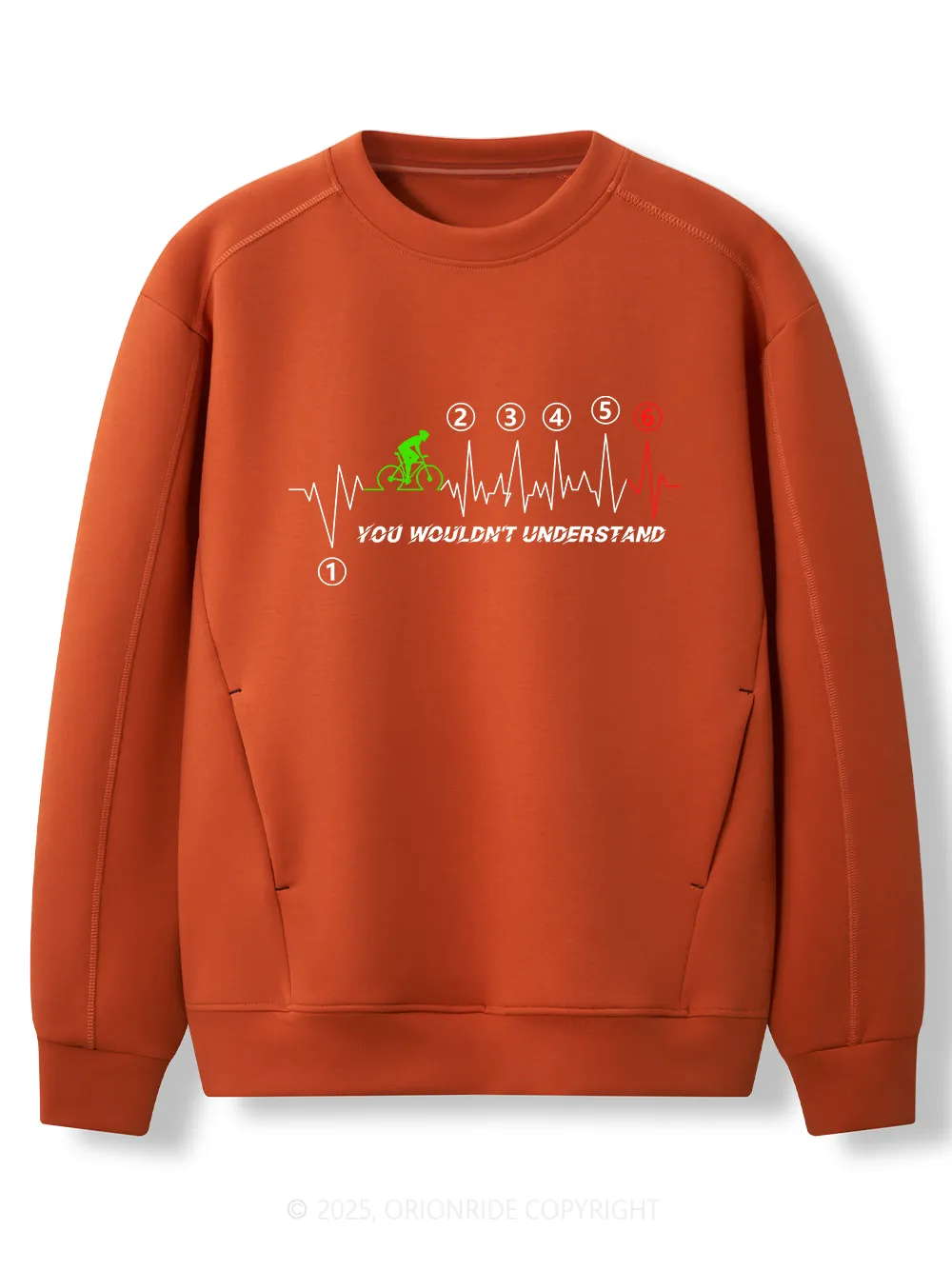 Orionride Heartbeat Moment Women's Long Sleeve Bike Sweatshirt sold by Orionride product image thumbnail 2