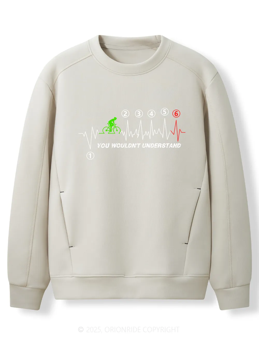 Orionride Heartbeat Moment Women's Long Sleeve Bike Sweatshirt sold by Orionride product image thumbnail 3