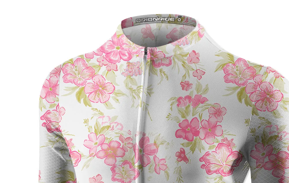 Orionride Fragrant Peach Blossoms Women's Long Sleeve Cycling Jersey sold by Orionride product image thumbnail 4