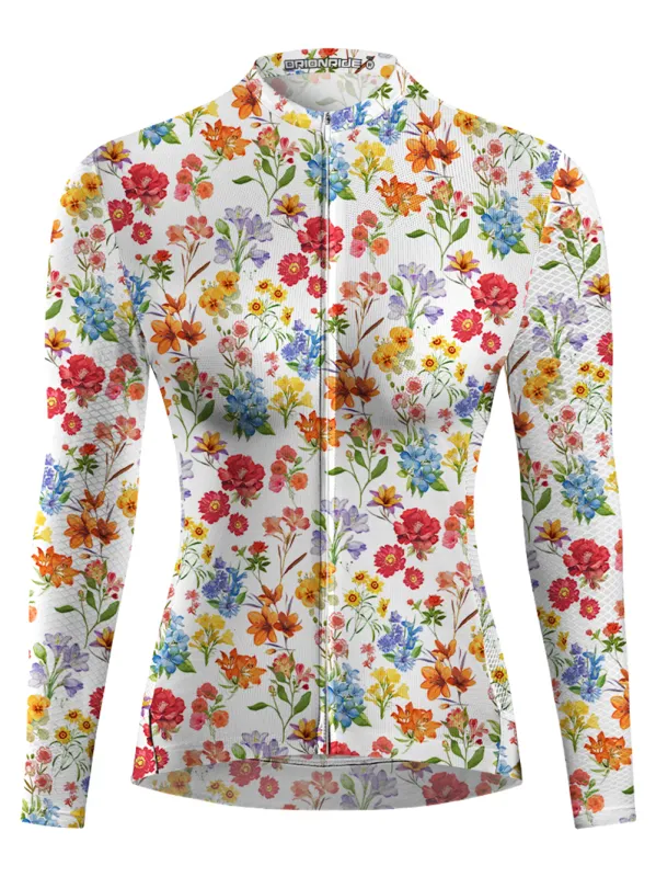 Orionride Sunshine Floral Women's Long Sleeve Cycling Jersey sold by Orionride
