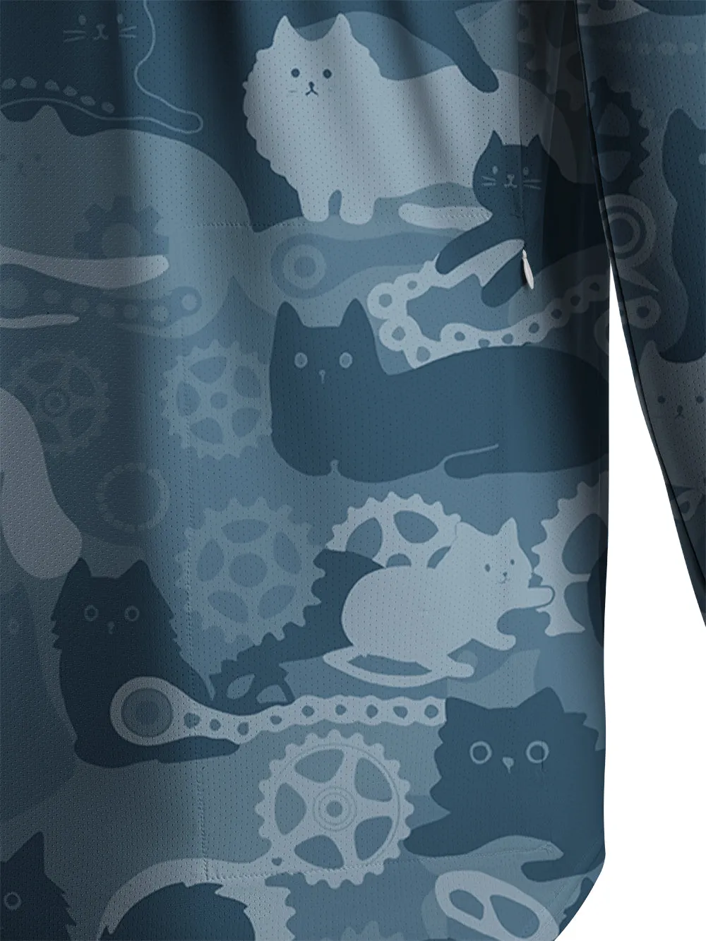 Orionride Cat Playing With Gears Men's Stretchy Breathable Long Sleeve Gravel Shirt sold by Orionride product image thumbnail 5