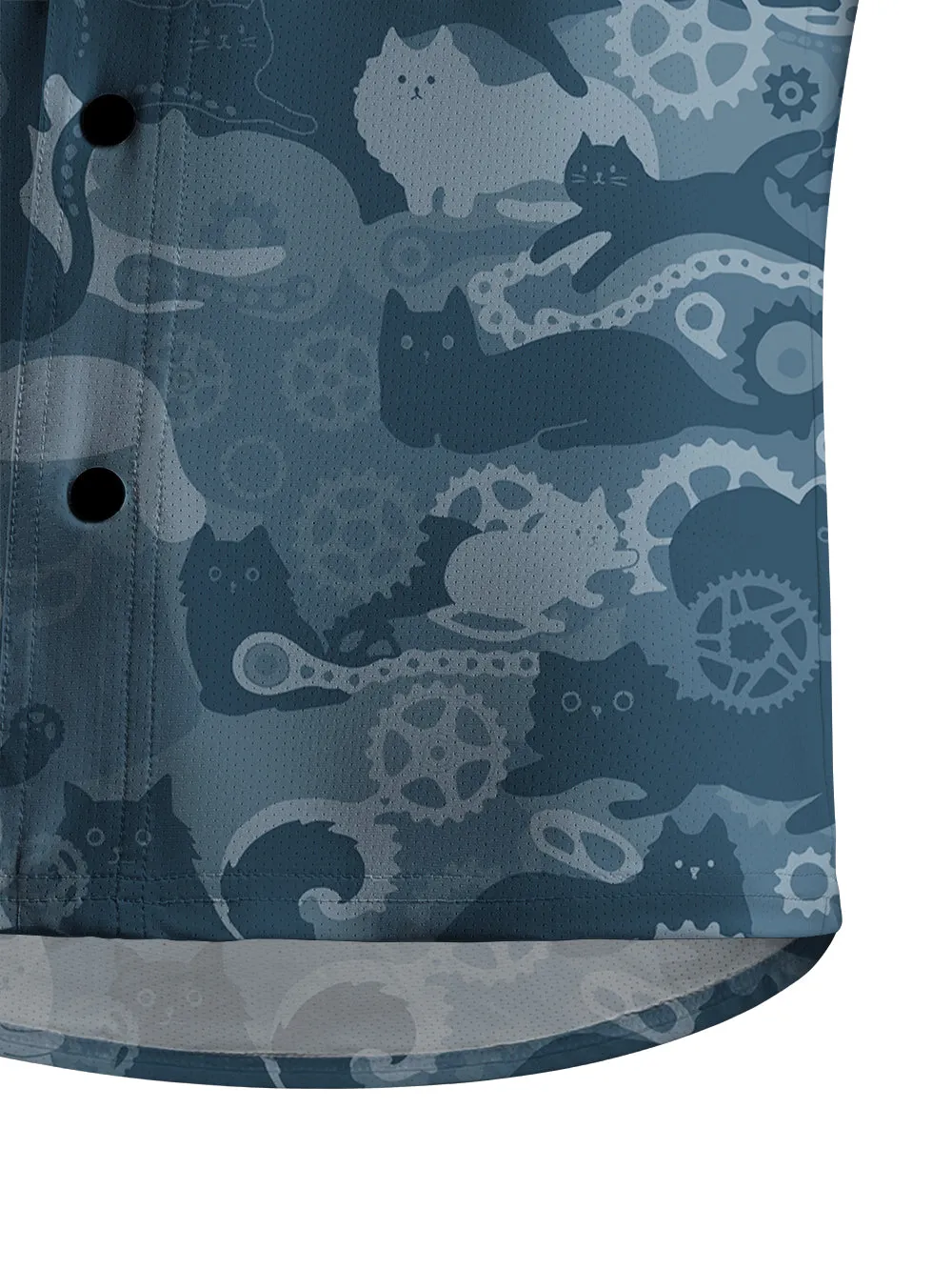 Orionride Cat Playing With Gears Men's Stretchy Breathable Long Sleeve Gravel Shirt sold by Orionride product image thumbnail 4