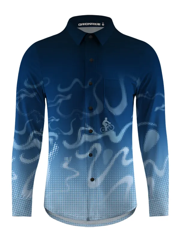 Orionride Virtual Contours Men's Stretchy Breathable Long Sleeve Gravel Shirt sold by Orionride