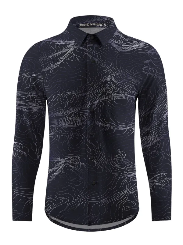 Orionride Rugged Contours Men's Stretchy Breathable Long Sleeve Gravel Shirt sold by Orionride
