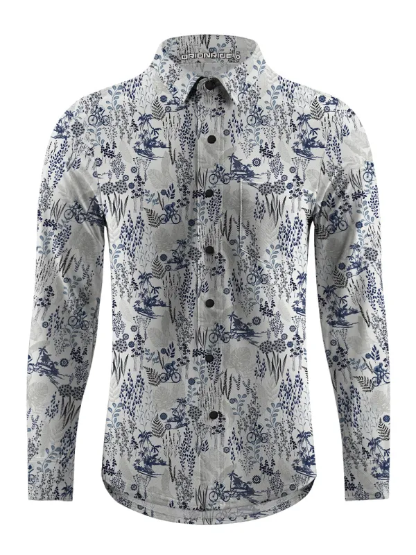 Orionride Dense Forest Men's Stretchy Breathable Long Sleeve Gravel Shirt sold by Orionride