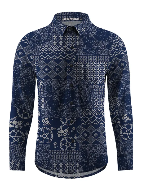 Orionride Rose Story Men's Stretchy Breathable Long Sleeve Gravel Shirt sold by Orionride