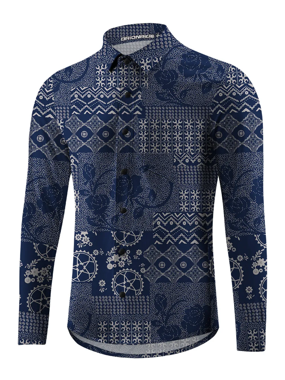 Orionride Rose Story Men's Stretchy Breathable Long Sleeve Gravel Shirt sold by Orionride product image thumbnail 2