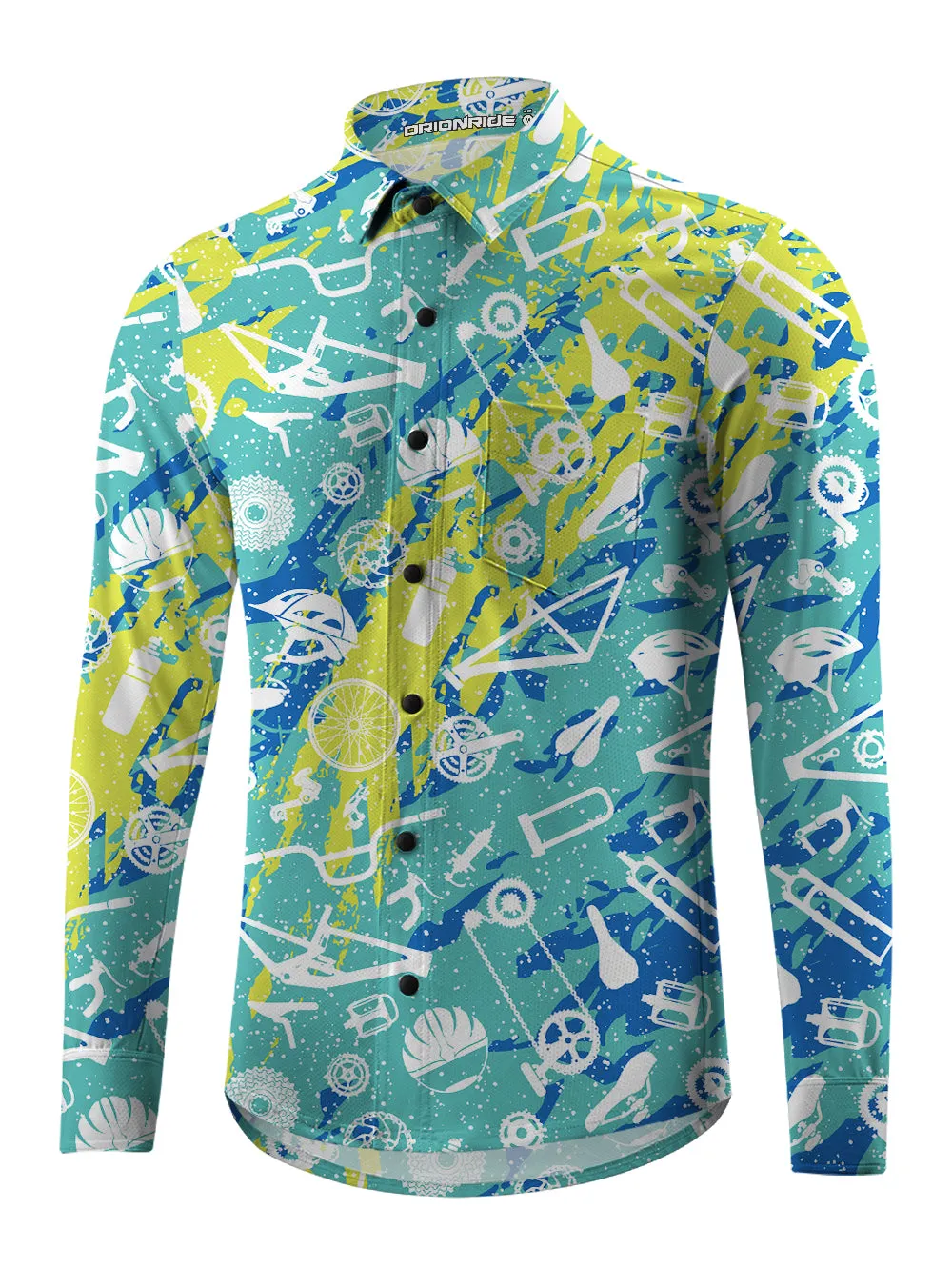 Orionride Graffiti Parts Men's Stretchy Breathable Long Sleeve Gravel Shirt sold by Orionride product image thumbnail 2