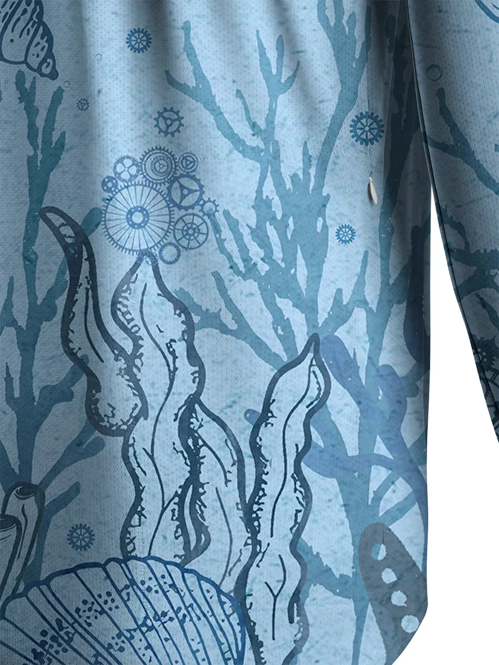 Orionride Ocean Jellyfish Men's Stretchy Breathable Long Sleeve Gravel Shirt sold by Orionride product image thumbnail 5