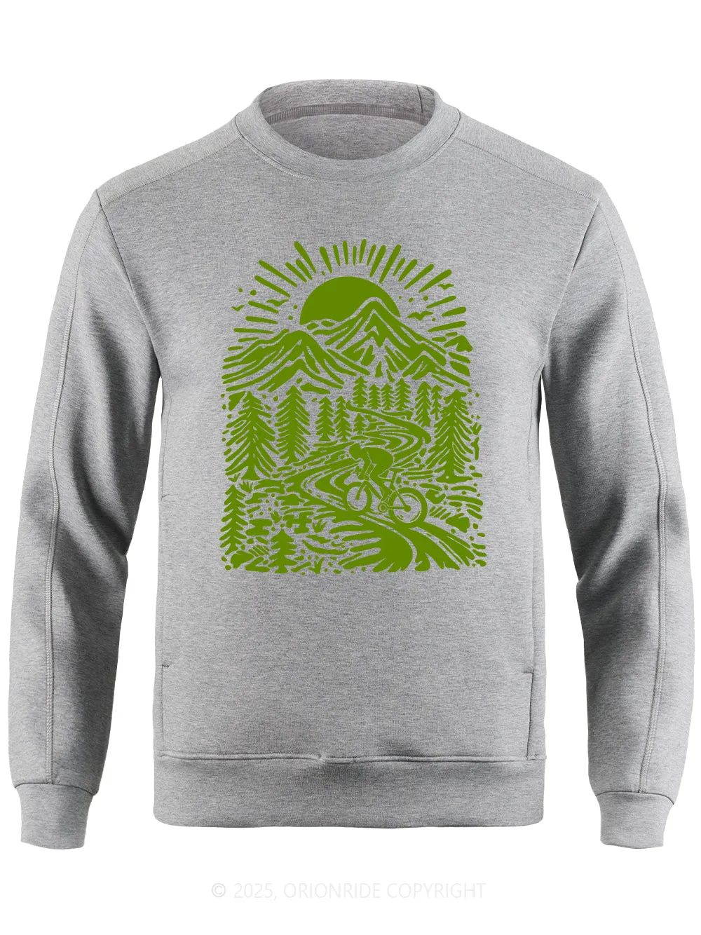 Orionride Sunrise In The Mountain Long Sleeve Bike Sweatshirt sold by Orionride product image thumbnail 2