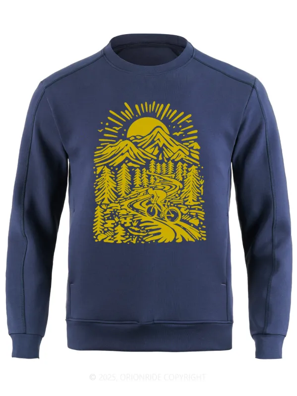 Orionride Sunrise In The Mountain Long Sleeve Bike Sweatshirt sold by Orionride