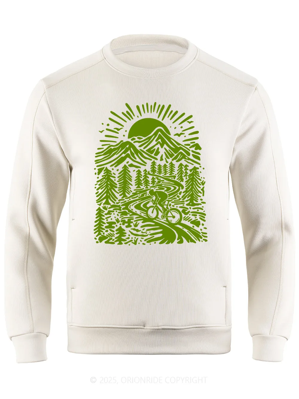 Orionride Sunrise In The Mountain Long Sleeve Bike Sweatshirt sold by Orionride product image thumbnail 3