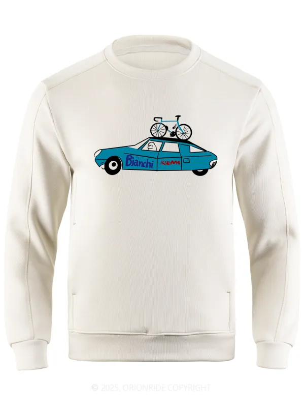 Orionride Blue Car Long Sleeve Bike Sweatshirt sold by Orionride