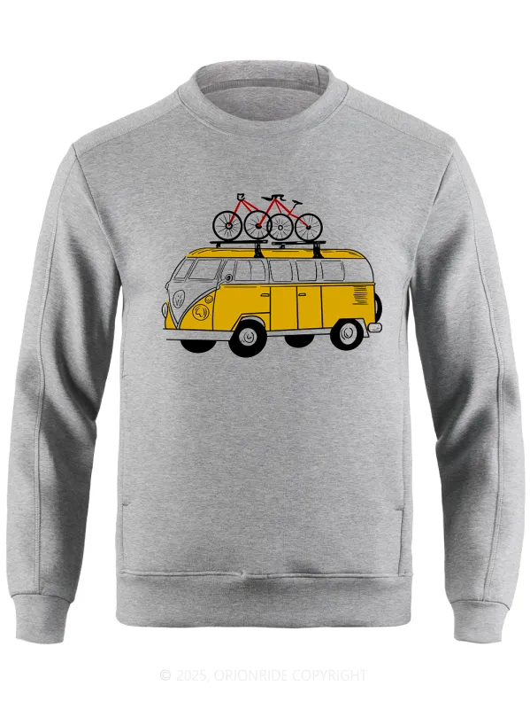 Orionride Yellow Bus Long Sleeve Bike Sweatshirt sold by Orionride