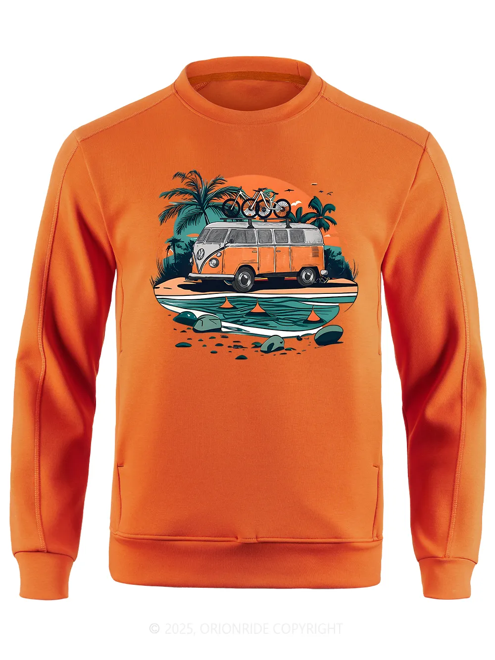 Orionride Beach Retro Car Long Sleeve Bike Sweatshirt sold by Orionride