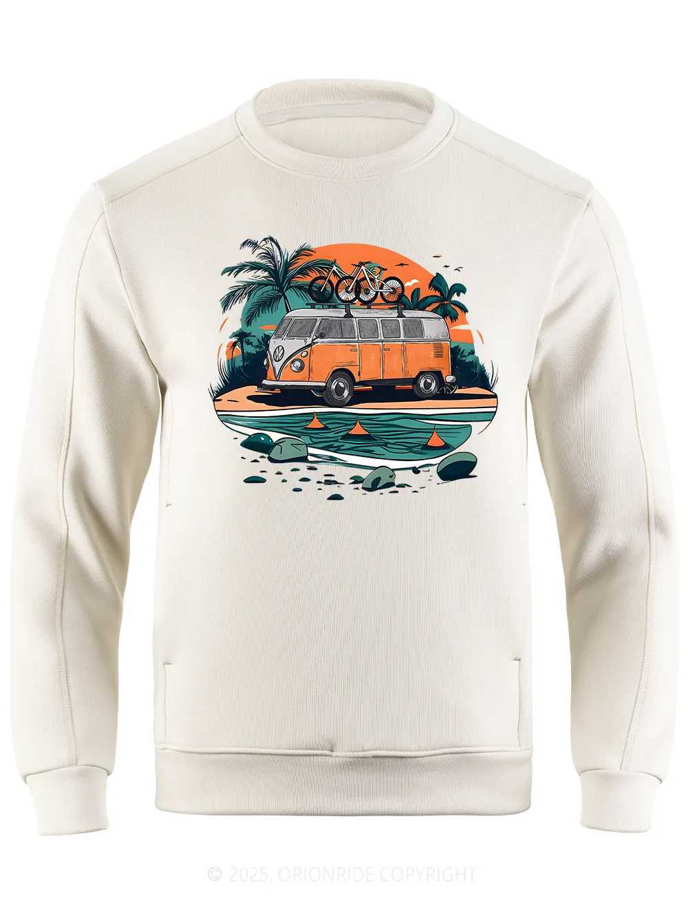 Orionride Beach Retro Car Long Sleeve Bike Sweatshirt sold by Orionride product image thumbnail 4