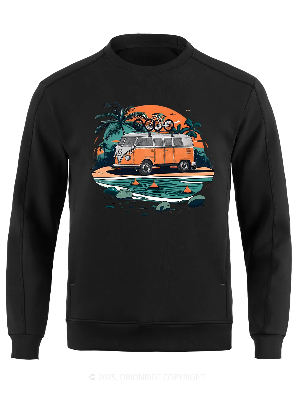 Orionride Beach Retro Car Long Sleeve Bike Sweatshirt sold by Orionride product image thumbnail 2