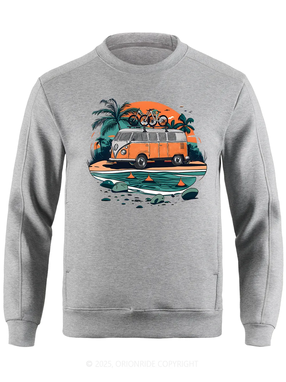 Orionride Beach Retro Car Long Sleeve Bike Sweatshirt sold by Orionride product image thumbnail 5