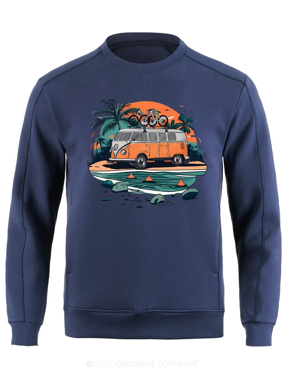 Orionride Beach Retro Car Long Sleeve Bike Sweatshirt sold by Orionride product image thumbnail 3