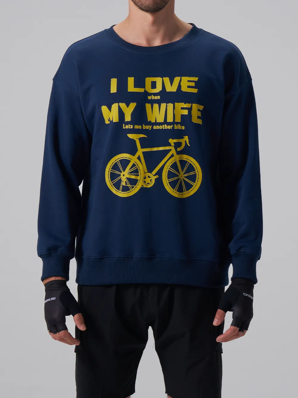 Orionride I Love My Wife Long Sleeve Bike Sweatshirt sold by Orionride product image thumbnail 2