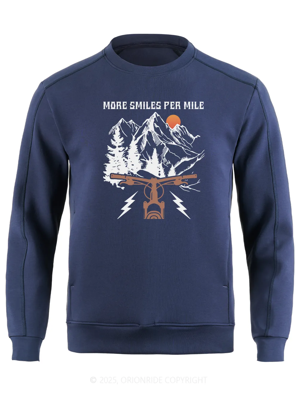 Orionride More Smiles Per Mile Long Sleeve Bike Sweatshirt sold by Orionride product image thumbnail 2