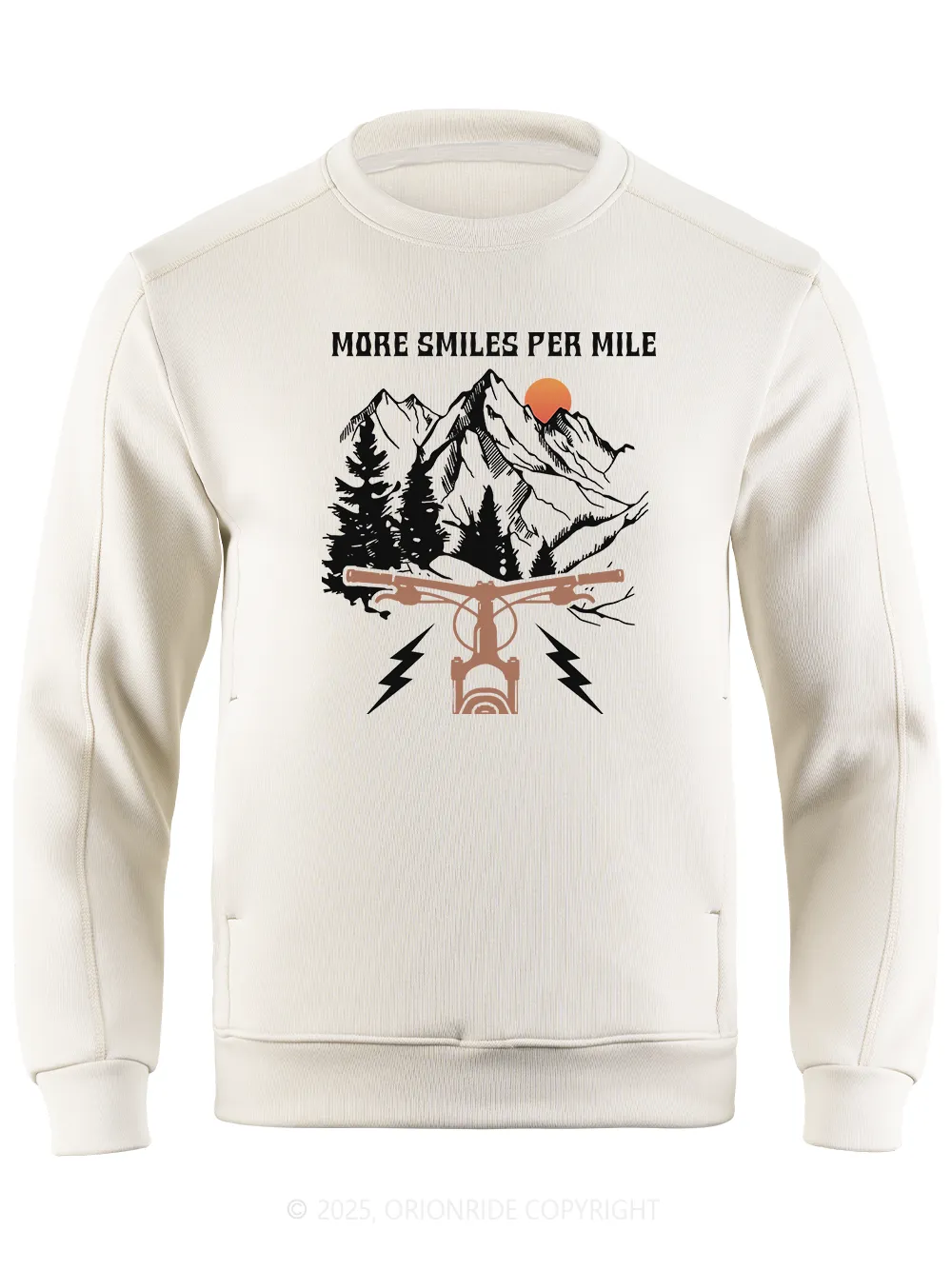 Orionride More Smiles Per Mile Long Sleeve Bike Sweatshirt sold by Orionride product image thumbnail 4