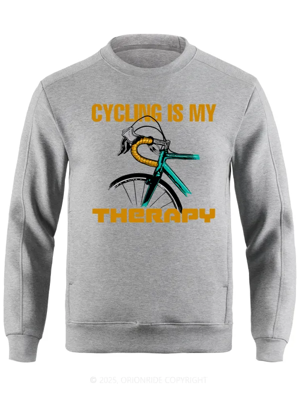 Orionride Cycling Is My Therapy Long Sleeve Bike Sweatshirt sold by Orionride