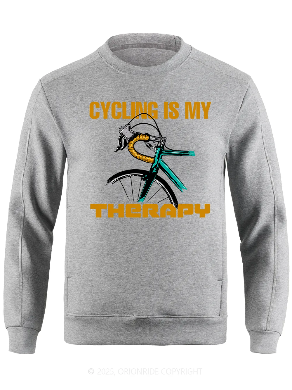 Orionride Cycling Is My Therapy Long Sleeve Bike Sweatshirt sold by Orionride