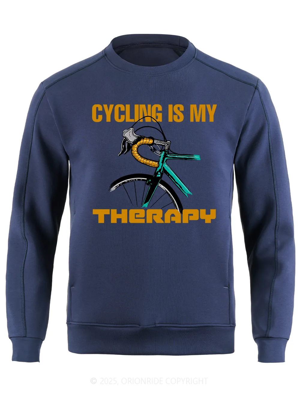 Orionride Cycling Is My Therapy Long Sleeve Bike Sweatshirt sold by Orionride product image thumbnail 2
