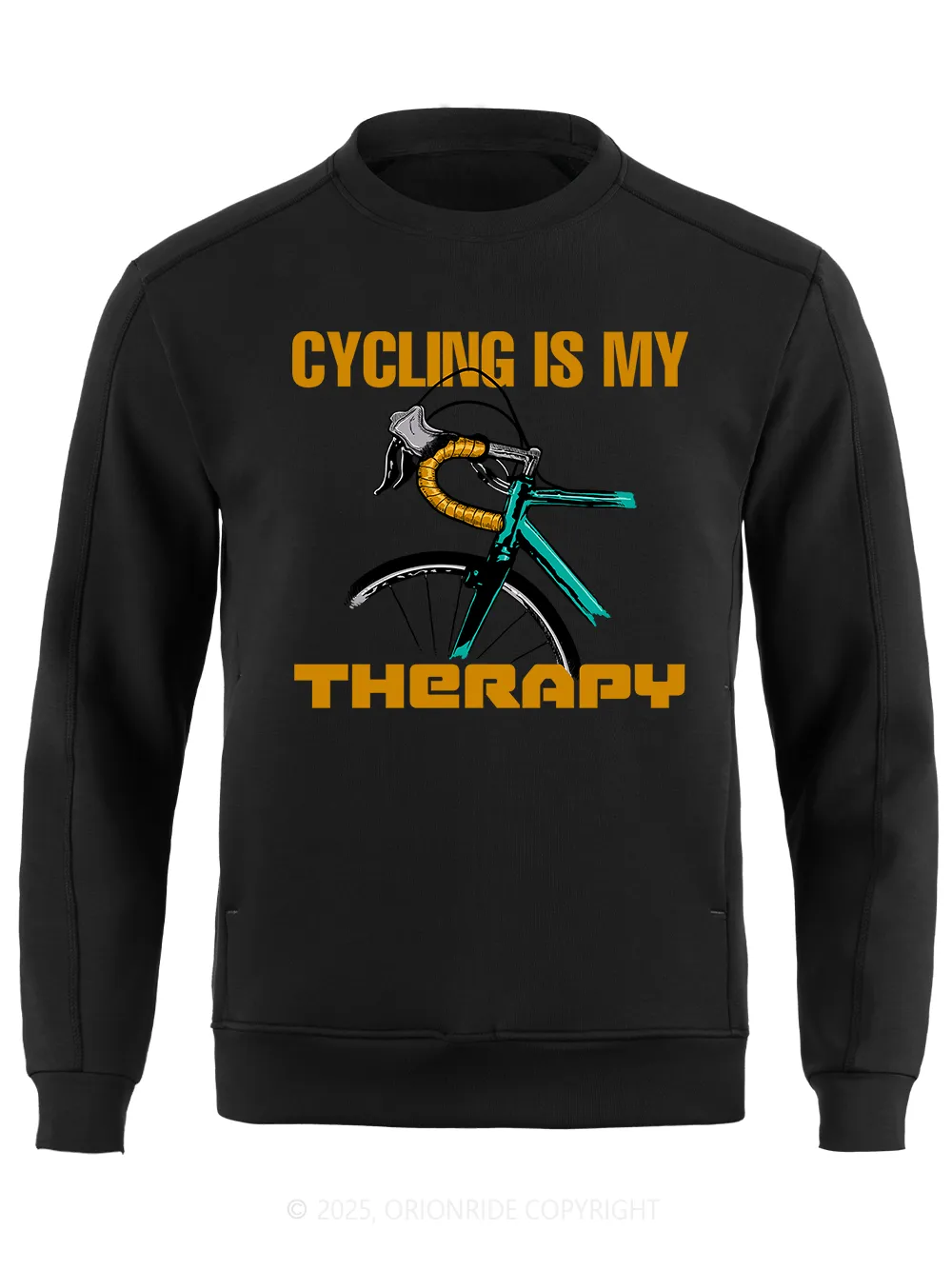 Orionride Cycling Is My Therapy Long Sleeve Bike Sweatshirt sold by Orionride product image thumbnail 5