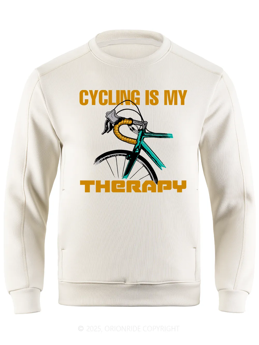 Orionride Cycling Is My Therapy Long Sleeve Bike Sweatshirt sold by Orionride product image thumbnail 4
