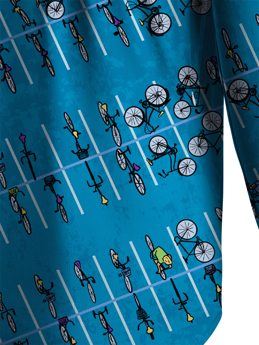 Orionride Bicycle Parking Lot Men's Stretchy Breathable Long Sleeve Gravel Shirt sold by Orionride product image thumbnail 5