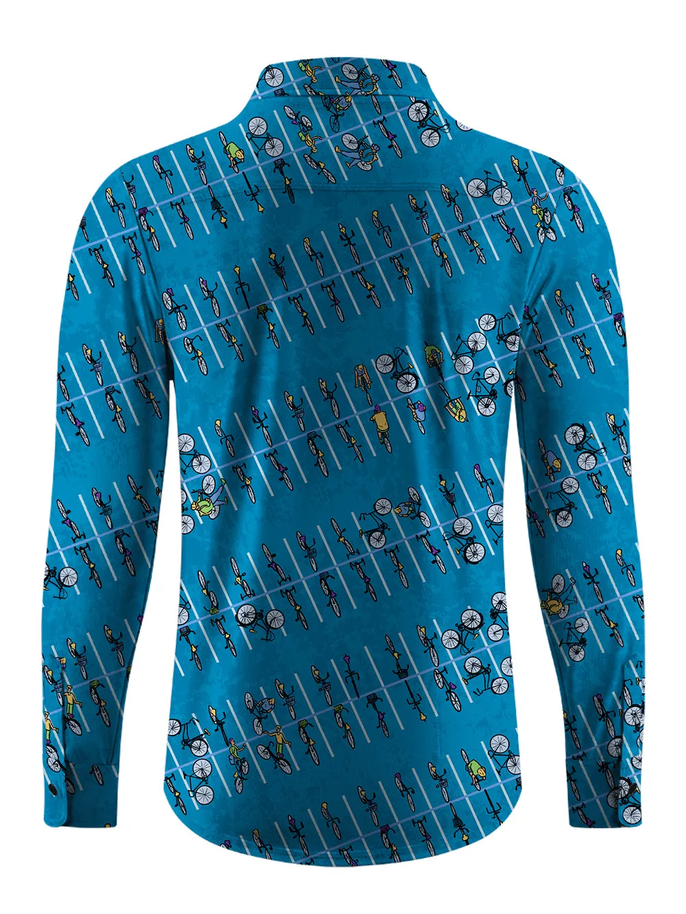 Orionride Bicycle Parking Lot Men's Stretchy Breathable Long Sleeve Gravel Shirt sold by Orionride product image thumbnail 3