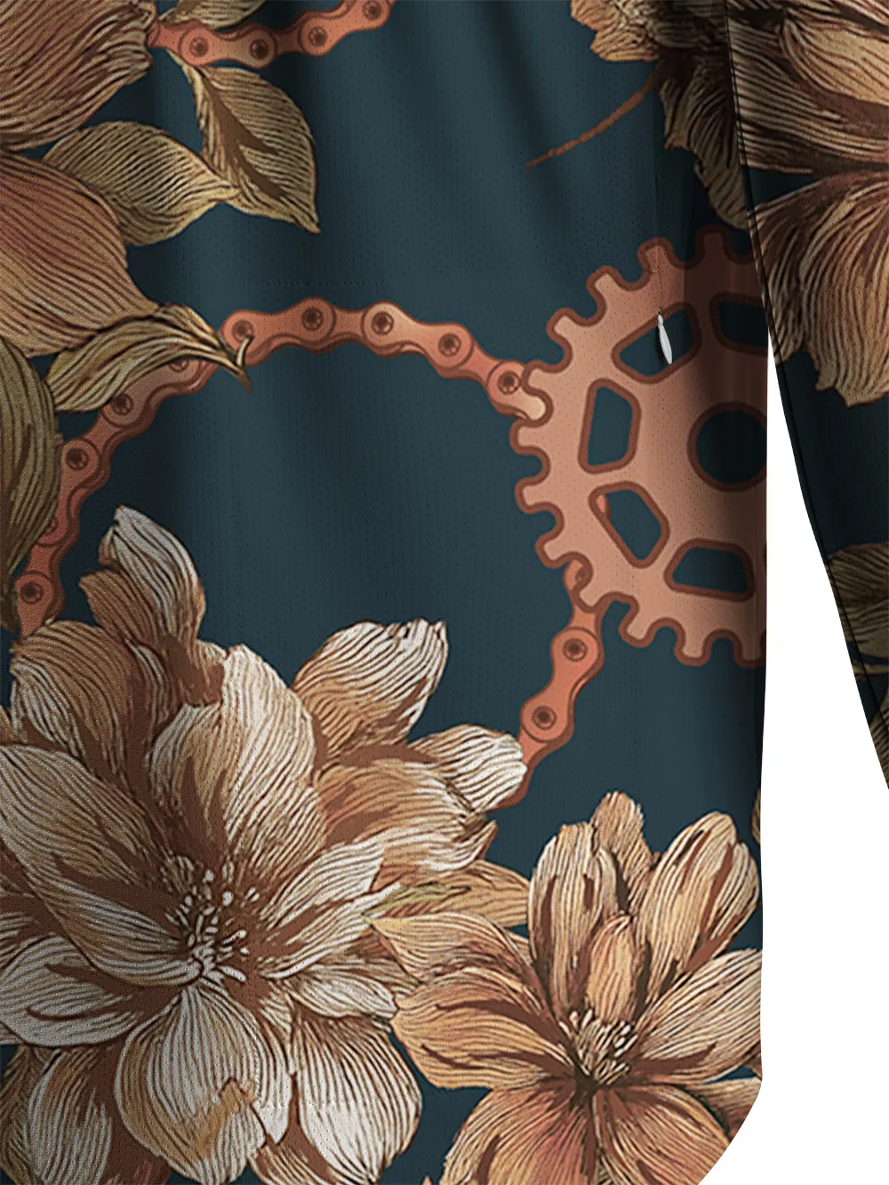 Orionride Memory Of Flowers Men's Stretchy Breathable Long Sleeve Gravel Shirt sold by Orionride product image thumbnail 5