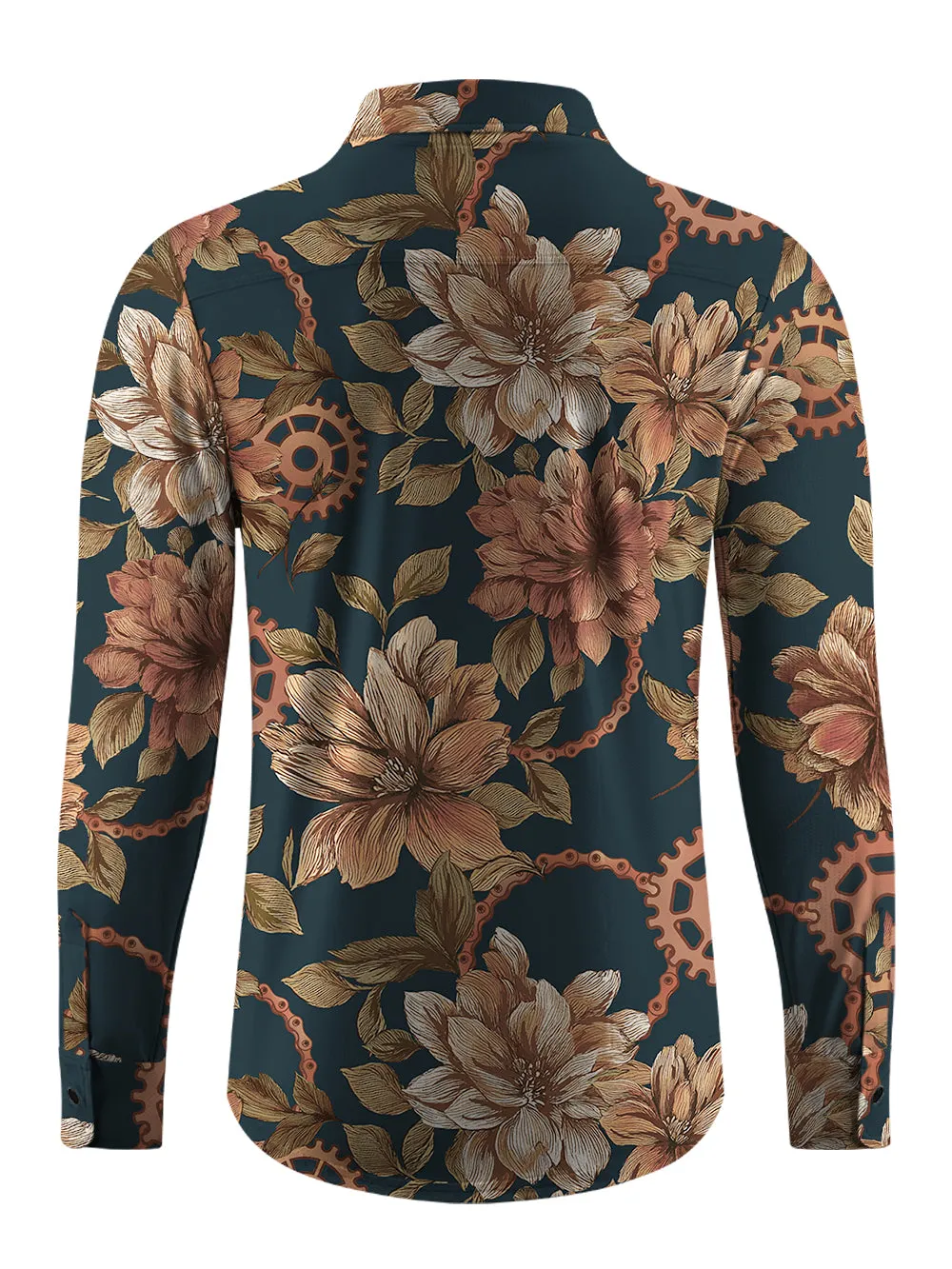 Orionride Memory Of Flowers Men's Stretchy Breathable Long Sleeve Gravel Shirt sold by Orionride product image thumbnail 3