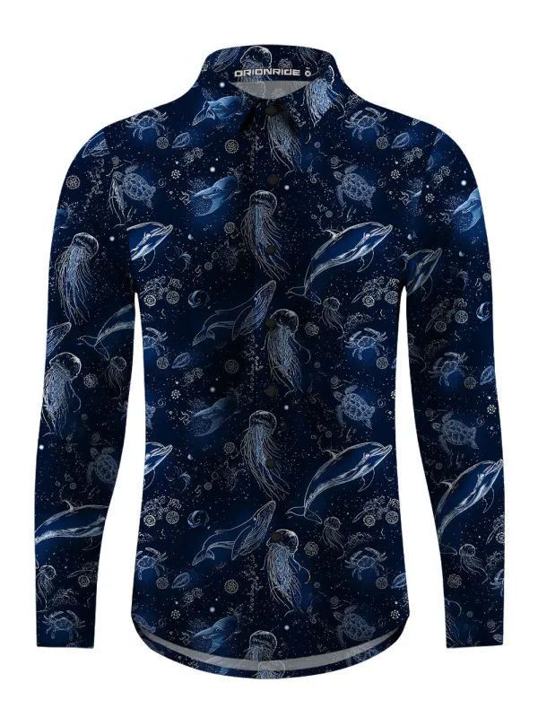 Orionride Secrets Of The Ocean Men's Stretchy Breathable Long Sleeve Gravel Shirt sold by Orionride
