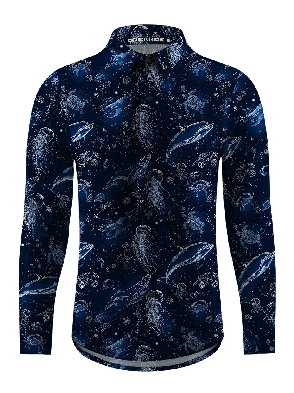 Orionride Secrets Of The Ocean Men's Stretchy Breathable Long Sleeve Gravel Shirt sold by Orionride