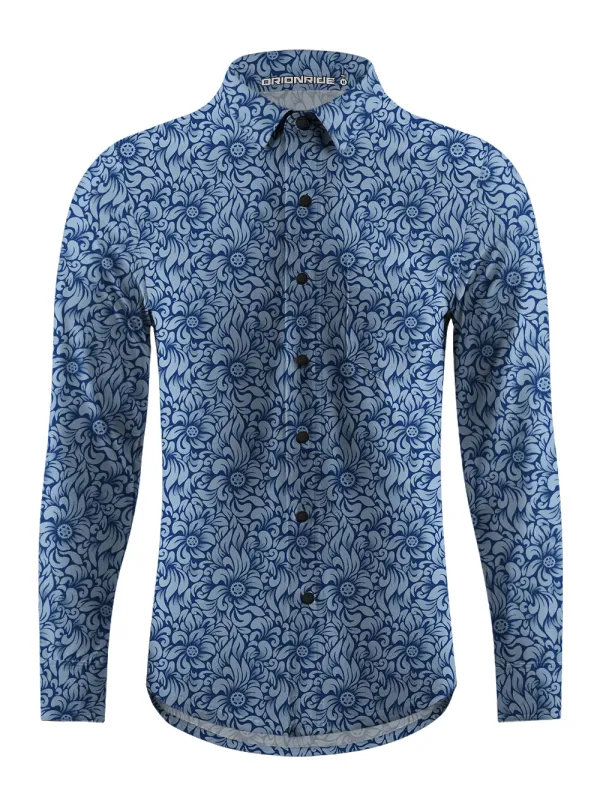 Orionride Swaying Flowers Men's Stretchy Breathable Long Sleeve Gravel Shirt sold by Orionride